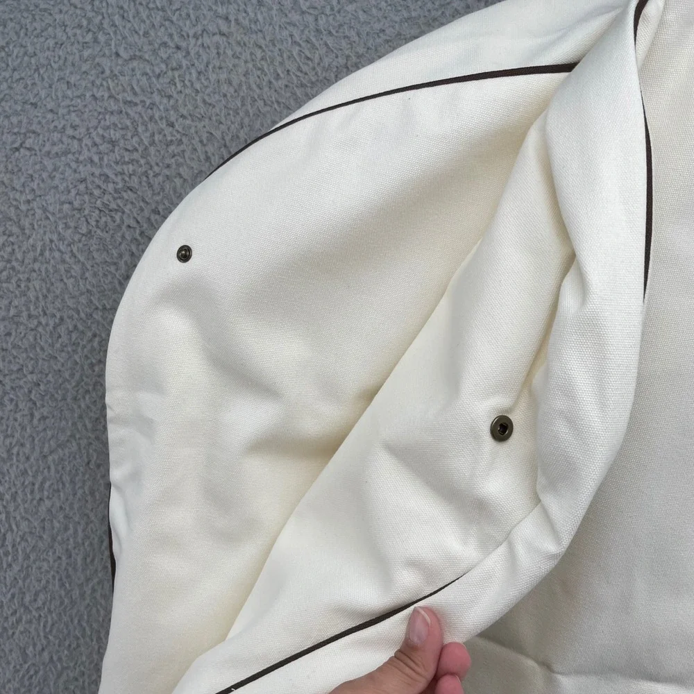 Hermes Garment Bag Unisex OS Adult Cream Canvas Brown Trim Logo Travel Case